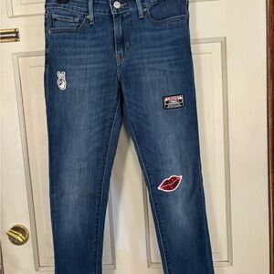 Levi's Dark Blue Skinny Jeans with Playful Patches